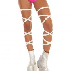 Andrew - Agent Pair Of Non-Slip White Leg Wraps Plus