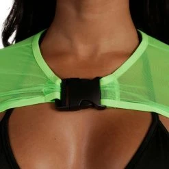 OhYes Wicked Sweet Speed Clasp Mesh Ultra Crop Top Clothing