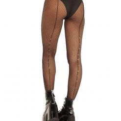 Leg Avenue Accessories Rhinestone Back Seam Fishnet Tights