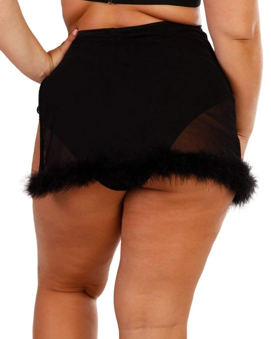 OhYes Marabou Side Tie Mini Skirt 8 OhYes Marabou Side Tie Mini Skirt