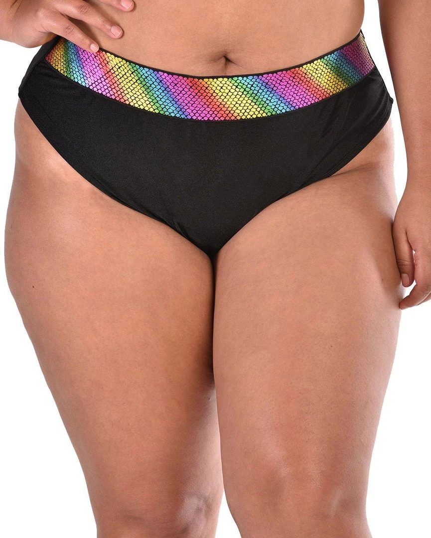 OhYes Black Rainbow High Cut Bottoms 6 OhYes Black Rainbow High Cut Bottoms