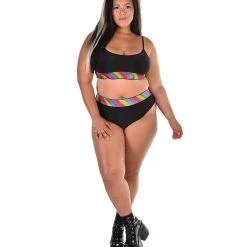 OhYes Black Rainbow High Cut Bottoms 17 OhYes Black Rainbow High Cut Bottoms