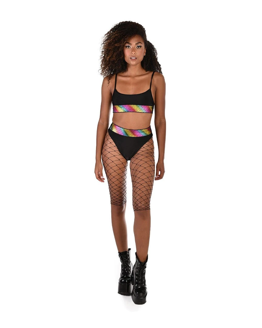 OhYes Black Rainbow High Cut Bottoms 2 OhYes Black Rainbow High Cut Bottoms