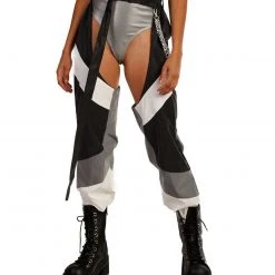 Hot & Delicious Black Bead Down 4 The Ride Reflective Chain Chaps Clothing