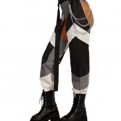 Hot & Delicious Black Bead Down 4 The Ride Reflective Chain Chaps Clothing