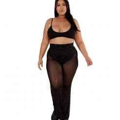 OhYes Holo Star Mesh Bell Bottoms Clothing