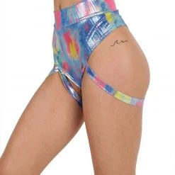 One By One Apparel Bottoms Metallic Tie Dye Harness Booty Shorts 6 One By One Apparel Bottoms Metallic Tie Dye Harness Booty Shorts