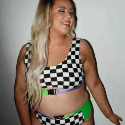 Cherry Mellow, Inc. Vroom Vroom Checker High Waisted Shorts