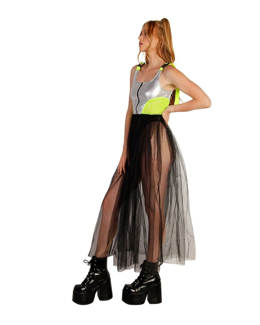 Hot & Delicious Black Bead Toxic Mesh Maxi Dress 3 Hot & Delicious Black Bead Toxic Mesh Maxi Dress