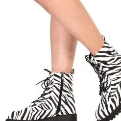Legend Footwear Zebra Combat Boots Shoes
