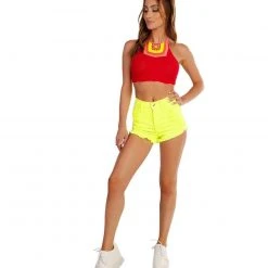 Cotton Candy LA Tops Crochet Halter Top