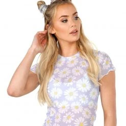 Rock & Rose Tops Daisy Love Mesh T-Shirt
