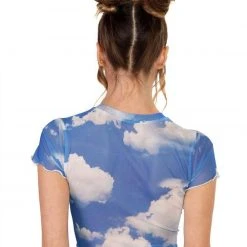 Rock & Rose Head In The Clouds Mesh Crop Top
