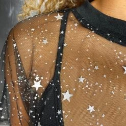 OhYes Holo Star Oversized Mesh Tee Tops 13 OhYes Holo Star Oversized Mesh Tee Tops