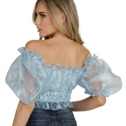 Hot & Delicious Black Bead Spoiled AF Ruffle Crop Top Tops