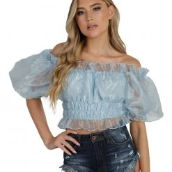 Hot & Delicious Black Bead Spoiled AF Ruffle Crop Top Tops