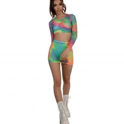 One By One Apparel Tie-Dye Lover Fishnet Crop Top 4 One By One Apparel Tie-Dye Lover Fishnet Crop Top