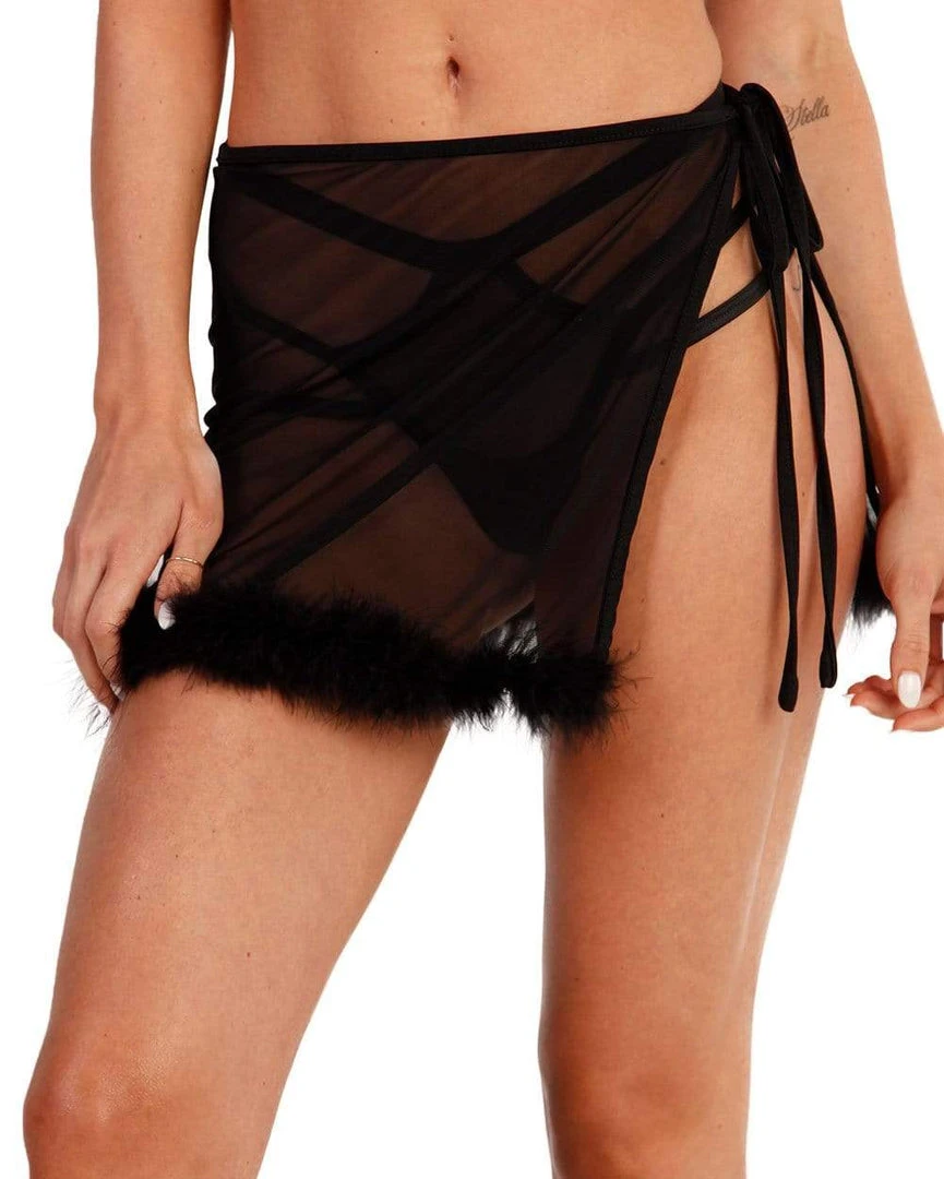 OhYes Marabou Side Tie Mini Skirt 2 OhYes Marabou Side Tie Mini Skirt