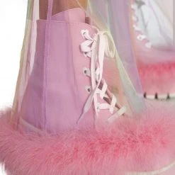 OhYes Y2K Realness Mesh Marabou Bell Bottoms