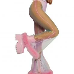 OhYes Y2K Realness Mesh Marabou Bell Bottoms