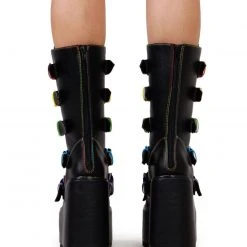 YRU Dune Rainbow Platform Shoes