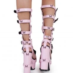 YRU Nightcall Hi Butterfly Platform Heels