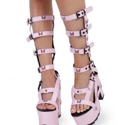 YRU Nightcall Hi Butterfly Platform Heels