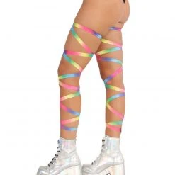 Andrew - Agent Pair Of Non-Slip Rainbow Leg Wraps Plus