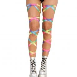 Andrew - Agent Pair Of Non-Slip Rainbow Leg Wraps Plus